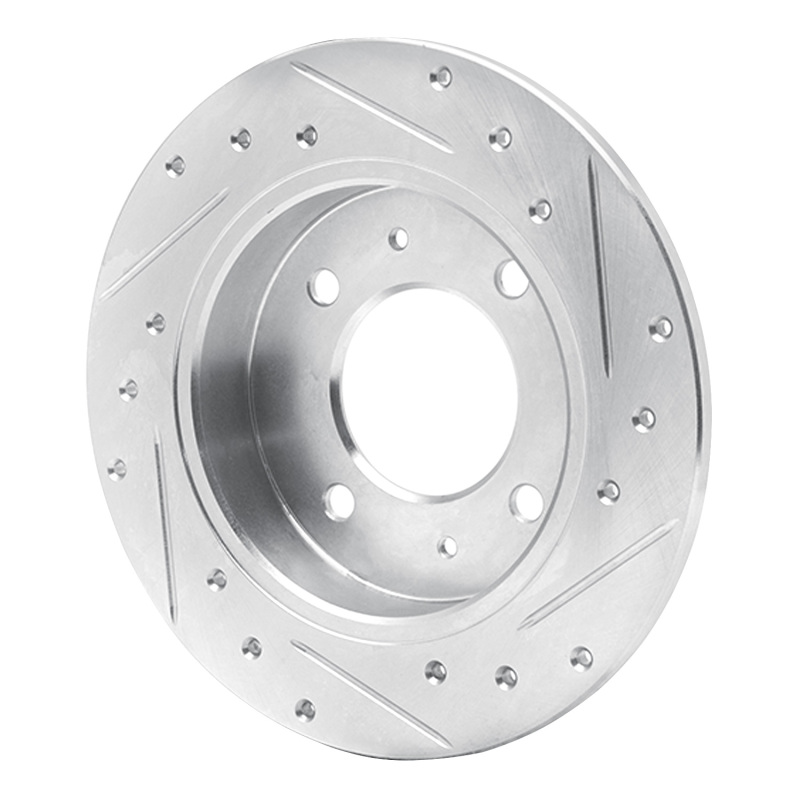 Hyundai TIBURON Brake Rotor (1) - Rear Left - R1 Concepts - Drilled & Slotted - Silver - `97-`06